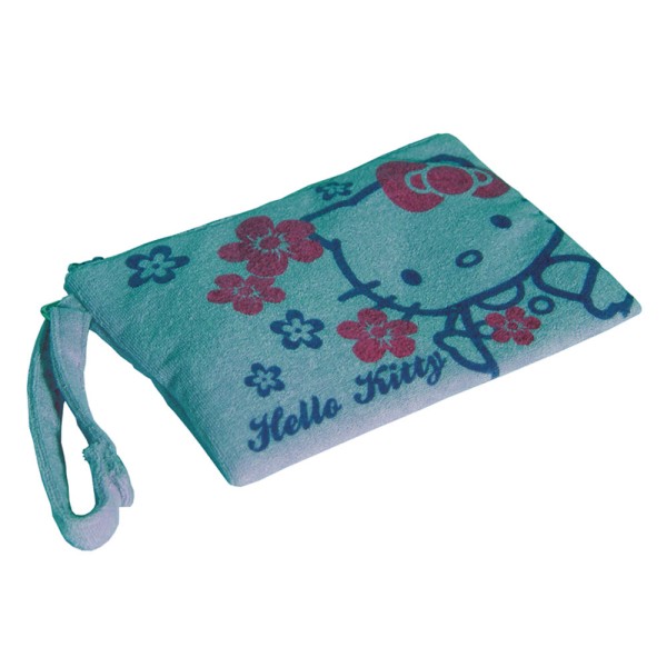 Hello Kitty Flachtasche Frottee blau